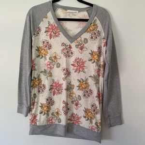 Floral print raglan top Size M